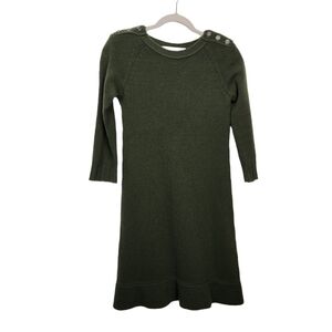 Zara Knit Olive Green Wool Blend Sweater Dress Women's Size Small